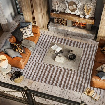 Sukie Modern Offset Stripe Indoor/outdoor Area Rug